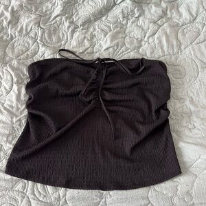 a new day Elegant Black Strapless Top
